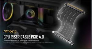 Internal Cables: Antec PCIE 4 GPU riser cable 200mm, Black