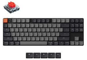 Input Devices: Keychron KEYC-K1X-A1, K1 Version 6, 80% layout, Low Profile Red Switch, Black, QMK, White Backlight, Wireless Keyboard