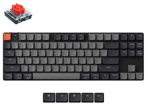 Input Devices: Keychron K1X-H1, K1 Version 6, 80% layout, Low Profile Red Switch, Black, Hot Swap, QMK, White Backlight, Wireless Keyboard