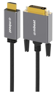 Mbeat: Mbeat ToughLink 1.8m HDMI to DVI Cable
