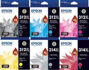 Epson Inkjet Cartridges: 312XL / 314XL Epson High Capacity Bundle of 6