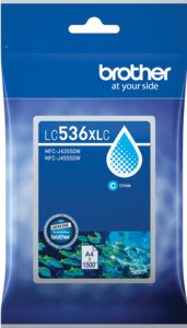 Inkjet Cartridges 1: LC536XLC Brother Hi Yield Cyan Ink Cartridge