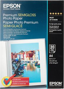 A4 Photo Paper: A4 251gsm Epson Premium Semi-gloss Paper 20 sheets