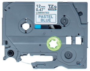 Brother P Touch Labels Tze 6 9 12mm: TZe-MQ531 Compatible 12mm x 8m Black on Pastel Blue Adhesive Laminated Tape for Brother