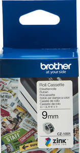 Brother Cz Tape: CZ1001 Brother 9mm Printable Roll Cassette