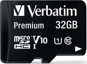 Verbatim Premium microSDHC Class 10 UHS-I Card 32GB with Adapter