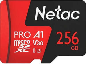 Micro Sd: Netac P500 Extreme Pro 256GB V30 UHS-I Micro SDXC Card w/ Adapter