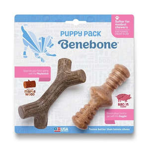 Durable Dog Toys: Benebone Maple & Bacon Chew Toys - For Puppies