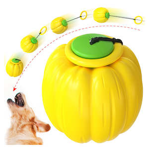 Durable Dog Toys: Excite, Throw, and Chase Retractible Pumpkin Dog Chew Toy