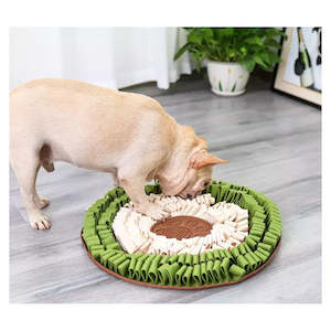 Durable dog snuffle mat with integrated lick pad