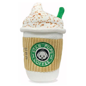 Latte Coffee Themed Squeaky Dog Plush Toy
