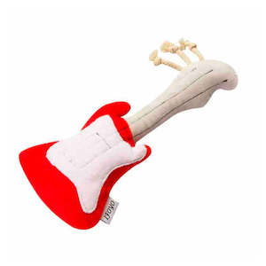 Guitar Themed Squeaky Dog Plush Toy