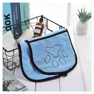 Paw print microfibre dog bath towel
