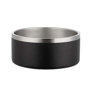 Dog Bowls Feeders Nz: Stainless Double Wall Dog Bowl with Rubber Base