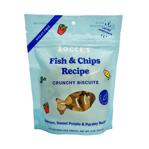 Food: Fish & Chips Crunchy Biscuits | Bocce's Bakery Dog Treats