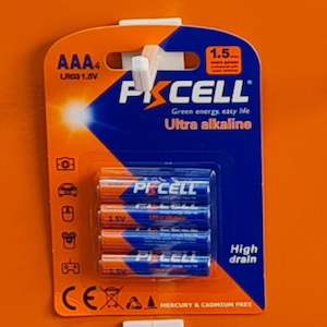 Battery: AAA x 4 PKCELL