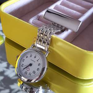 Pocket Watches: Nurse Watch Metal  Silver Tone