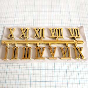 Clock Movements For Craft School Hobby: Stick On Numbers Gold Roman 12mm