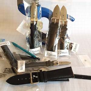 Everyday Leather Watch Straps Black Plain BL