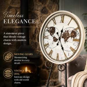 Clocks Wall Designer Style: Clock Metal world map Wall Motion 600mm TC68