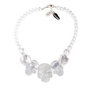 Accessories: Skull Necklace Crystal Clear