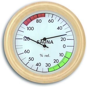 TFA Wooden Frame Analogue Dial Sauna Thermo-hygrometer