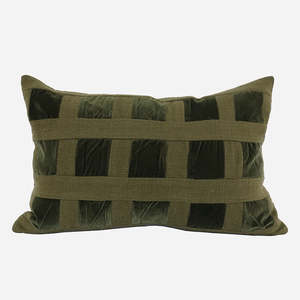 Emerald Velvet Checker Cushion Cover