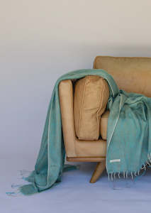Cushions And Bedding: Blanket / Wool + Cotton Blend / Marine