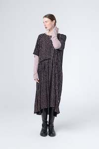 We Float Dress | Black Grid