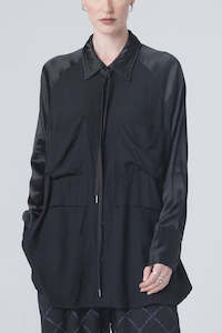 Perfect Day Shirt | Black Oil | Satin Rayon