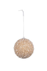 Christmas: Beaded Bauble | Champagne Pearl