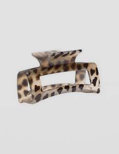 Jewellery: Hair Claw | Oblong Leopard Print