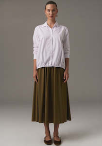 Louie Drawcord Shirt | White