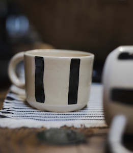 Ceramic: Black Striped Mugs
