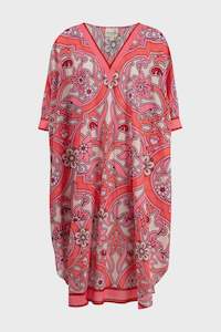 Kaftan Kutie Dress | Pink Border