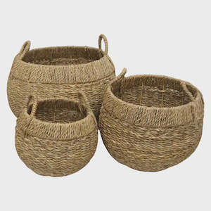 Gardens Outdoors: Seagrass Round Baskets | Natural
