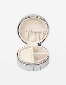Jewellery: Jewel Box | Small Round | Silver Croc