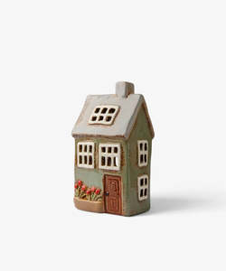 Ceramic: Devon Petite Tea Light Cottage | Sage