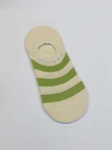 Socks | Cream w Lime Stripe