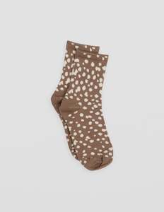 Dotty Taupe And White socks