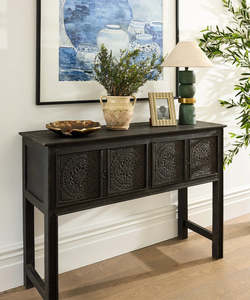 New: Handcarved Wooden Console | Black
