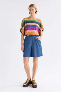 Clothing: ELK Strom Denim Short - Mid Denim Blue