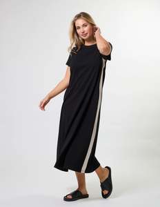 Leah Dress Black Stripe