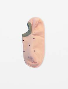 Stella And Gemma: Baby Pink With Maroon Dots Socks