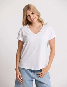Soho Cuff V Tee | White