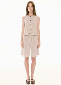 Clothing: POL - Maya Tailored Short | Pinstripe