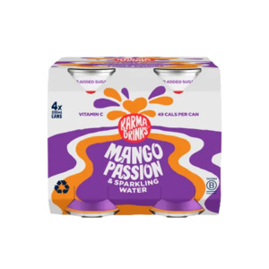Karma Drinks Mango Passion & Sparkling Water 4 x 330ml