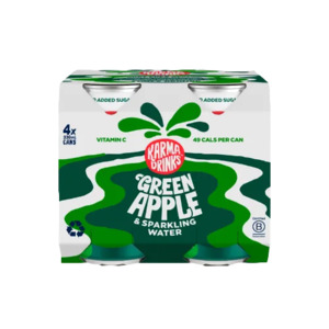 Drinks 1: Karma Drinks Green Apple & Sparkling Water 4 x 330ml