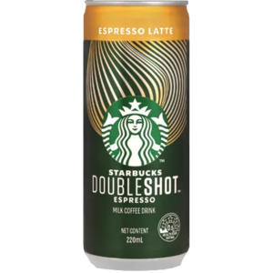 Drinks 1: Starbucks Doubleshot Espresso Latte Iced Coffee Can 12 x 220ml