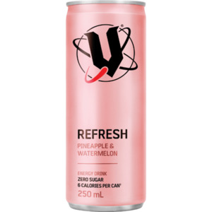 V Refresh Pineapple & Watermelon Zero Sugar Energy Drink 24 x 250ml